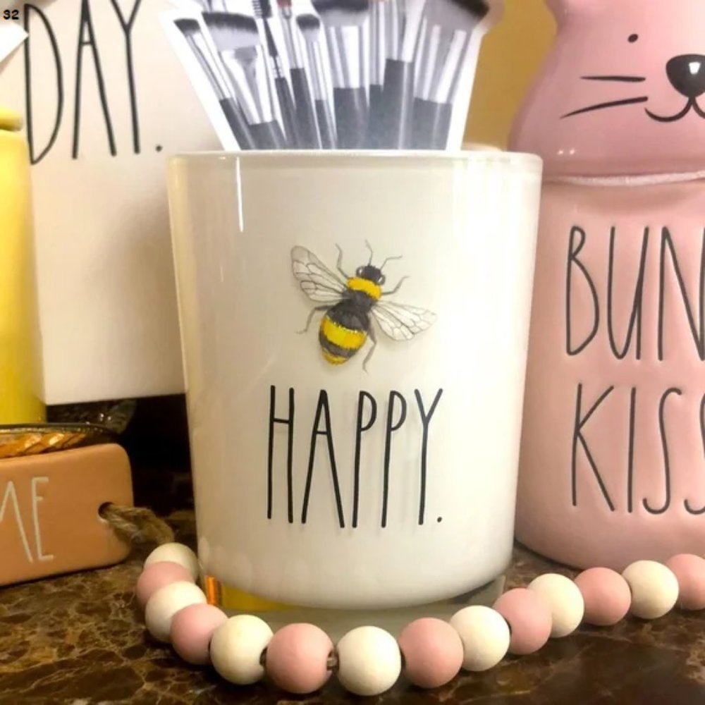RAE DUNN "HAPPY" make up cup